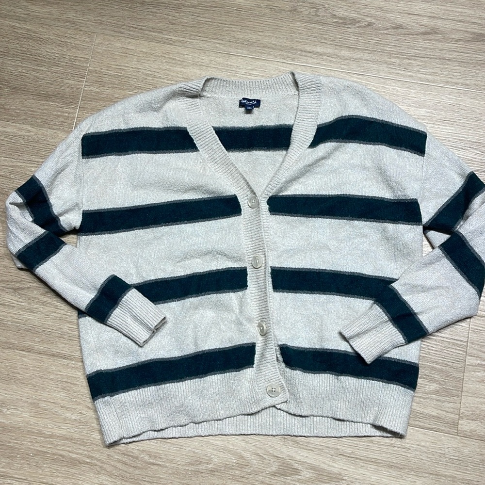Splendid striped cardigan green and cream